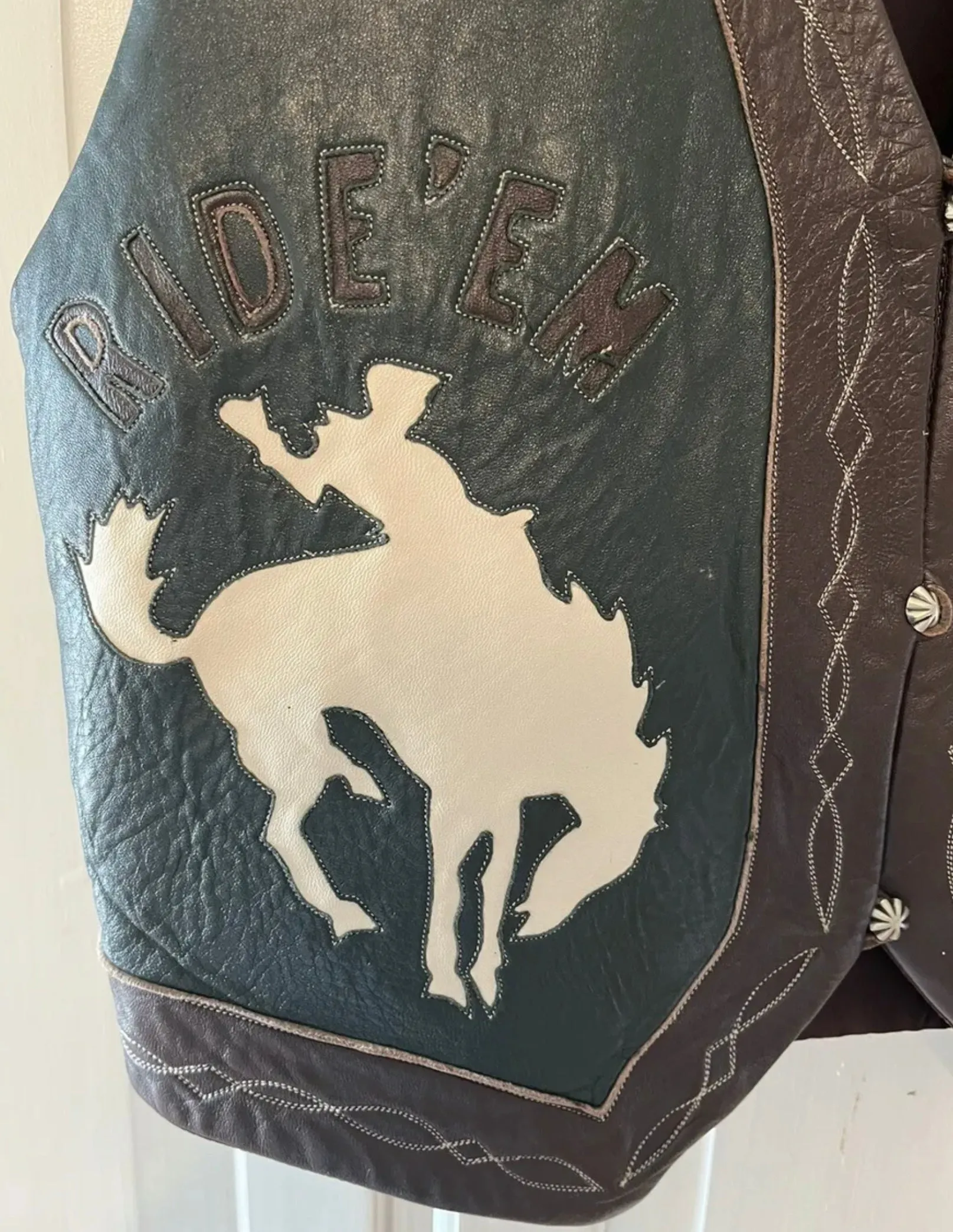 Ride ‘Em Cowboy Rocketbuster Vintage Leather Vest