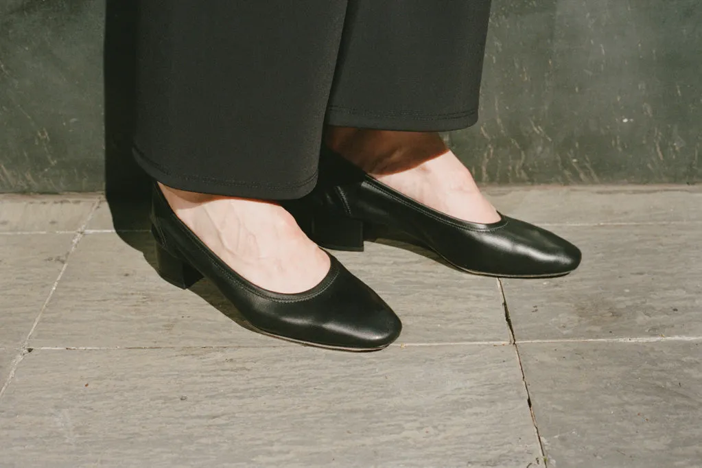 ROBERTA BALLERINA, BLACK CALF