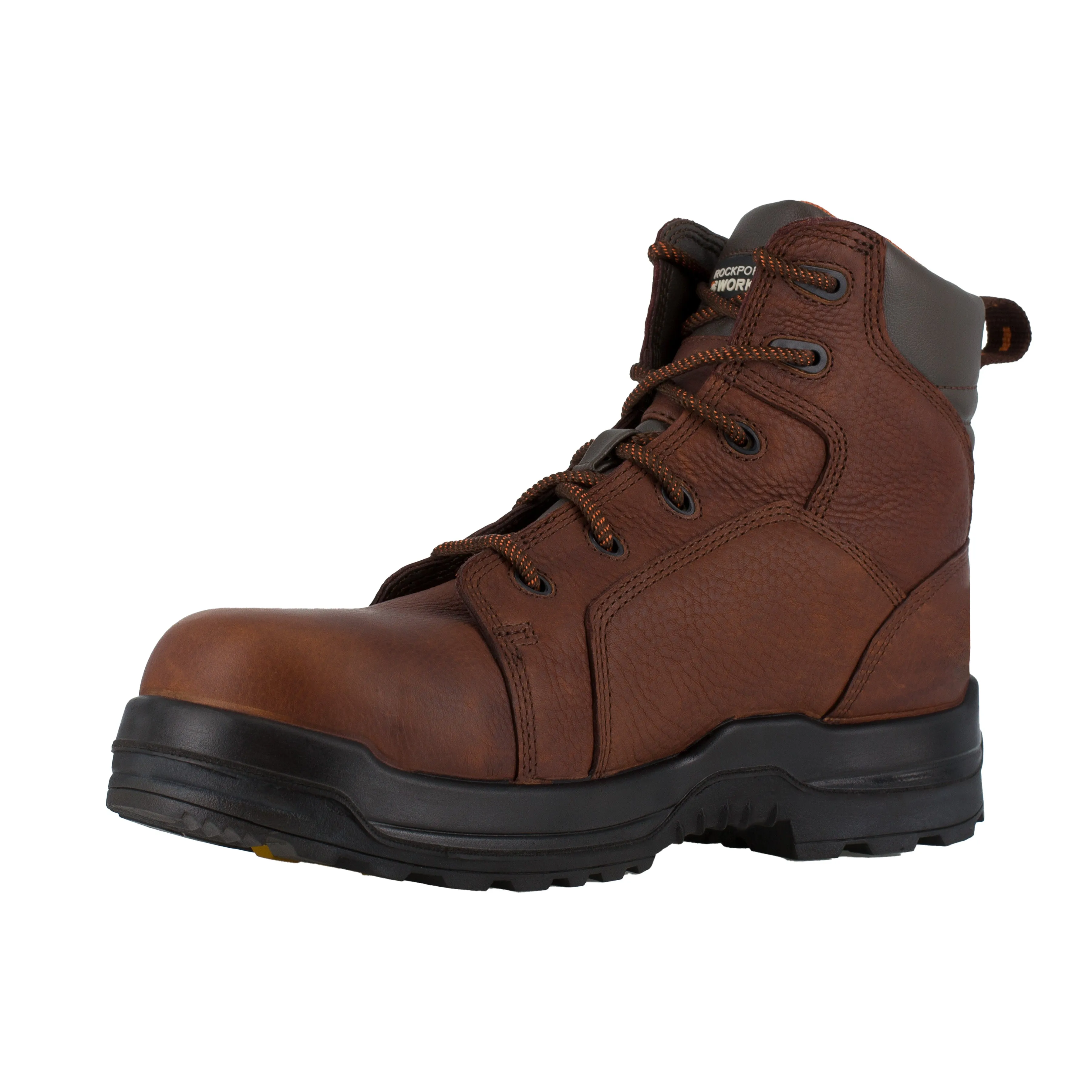 Rockport Men's More Energy 6" Plain Toe Waterproof Work Boot - Brown - RK6640