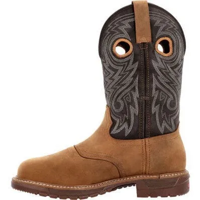 Rocky Men's Original Ride 11" Comp Toe WP Western Work Boot -Brown- RKW0391