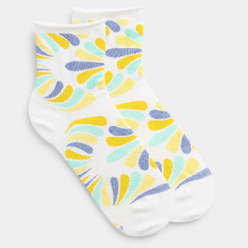 Roll Top Flower Power Socks for Her