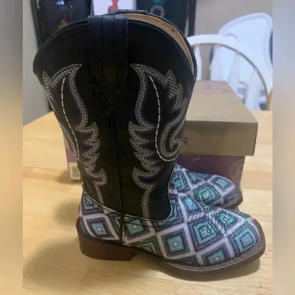 Roper glitter diamonds size 9 girls cowboy boots