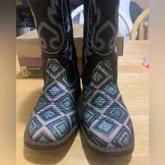 Roper glitter diamonds size 9 girls cowboy boots