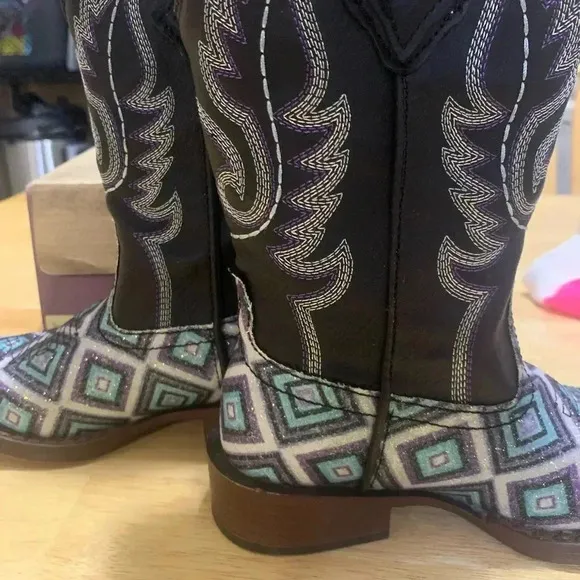 Roper glitter diamonds size 9 girls cowboy boots