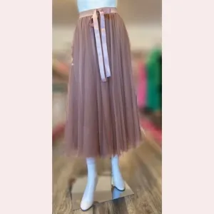 Rosewood tulle midi skirt