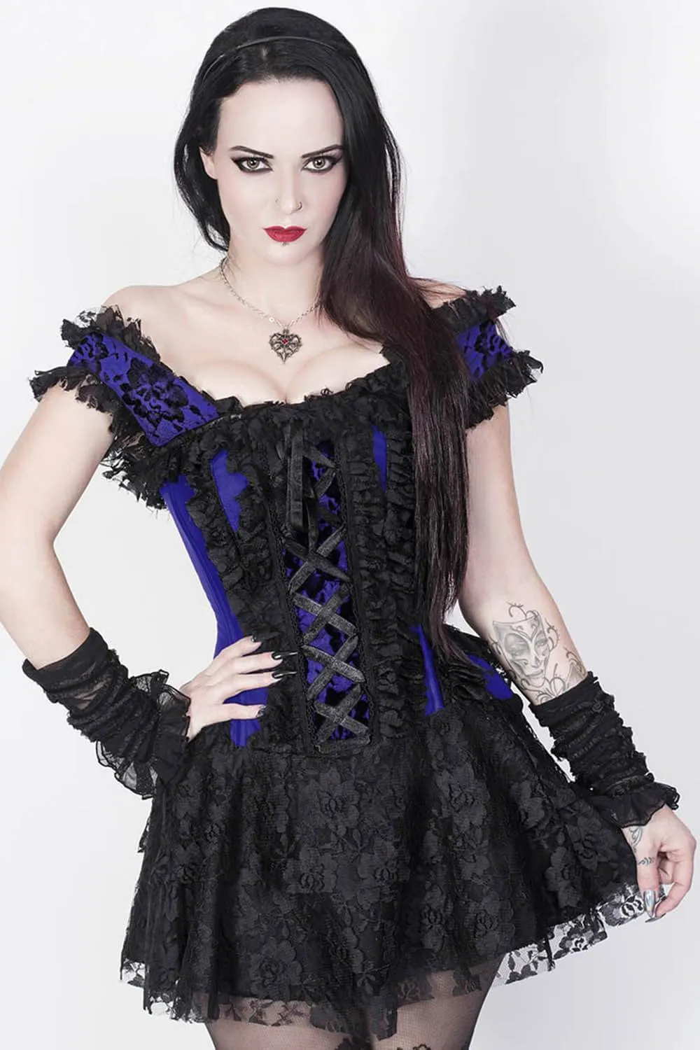 Ruchel Steel Boned Halter Burlesque Corset Dress