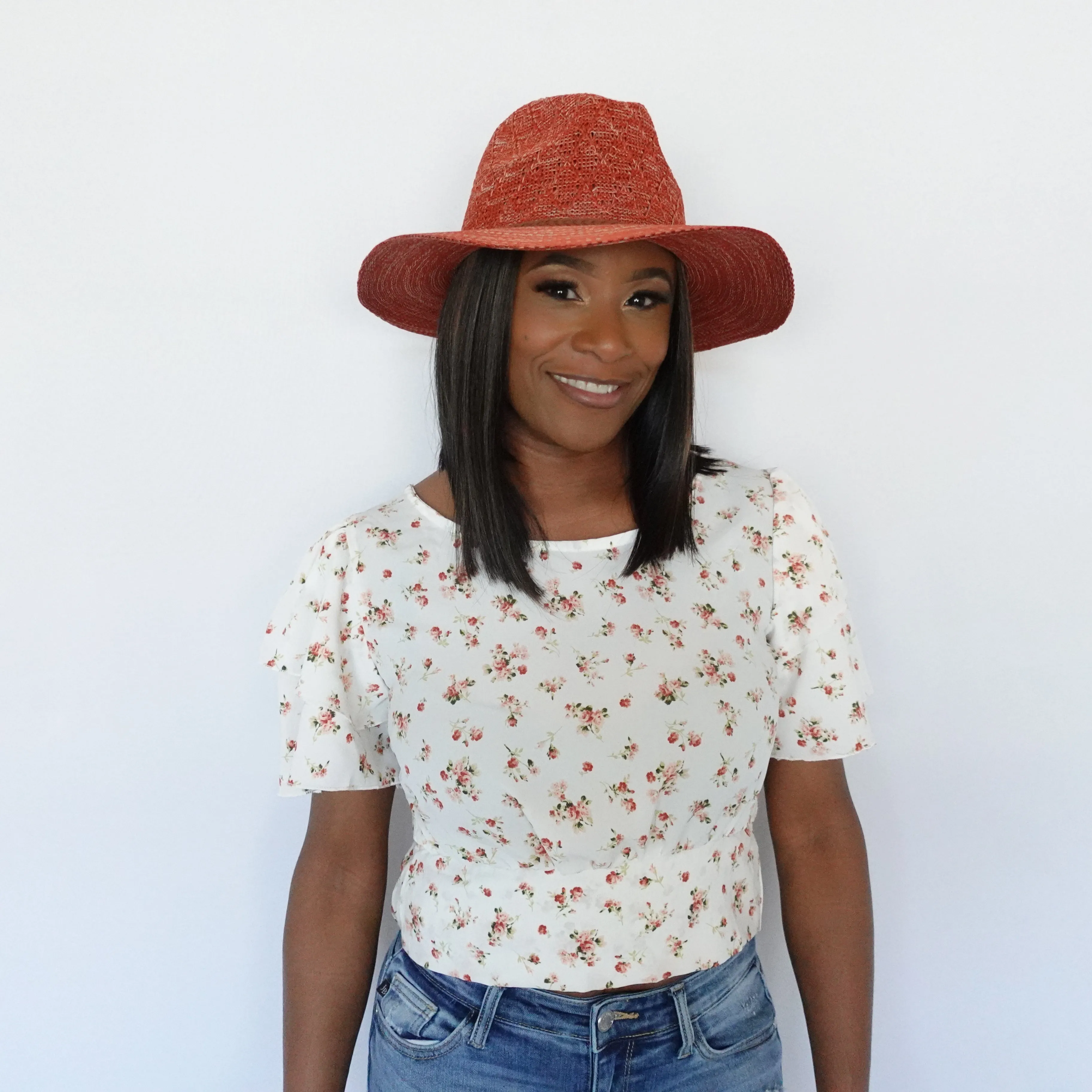 Ruffle Floral Tie Top