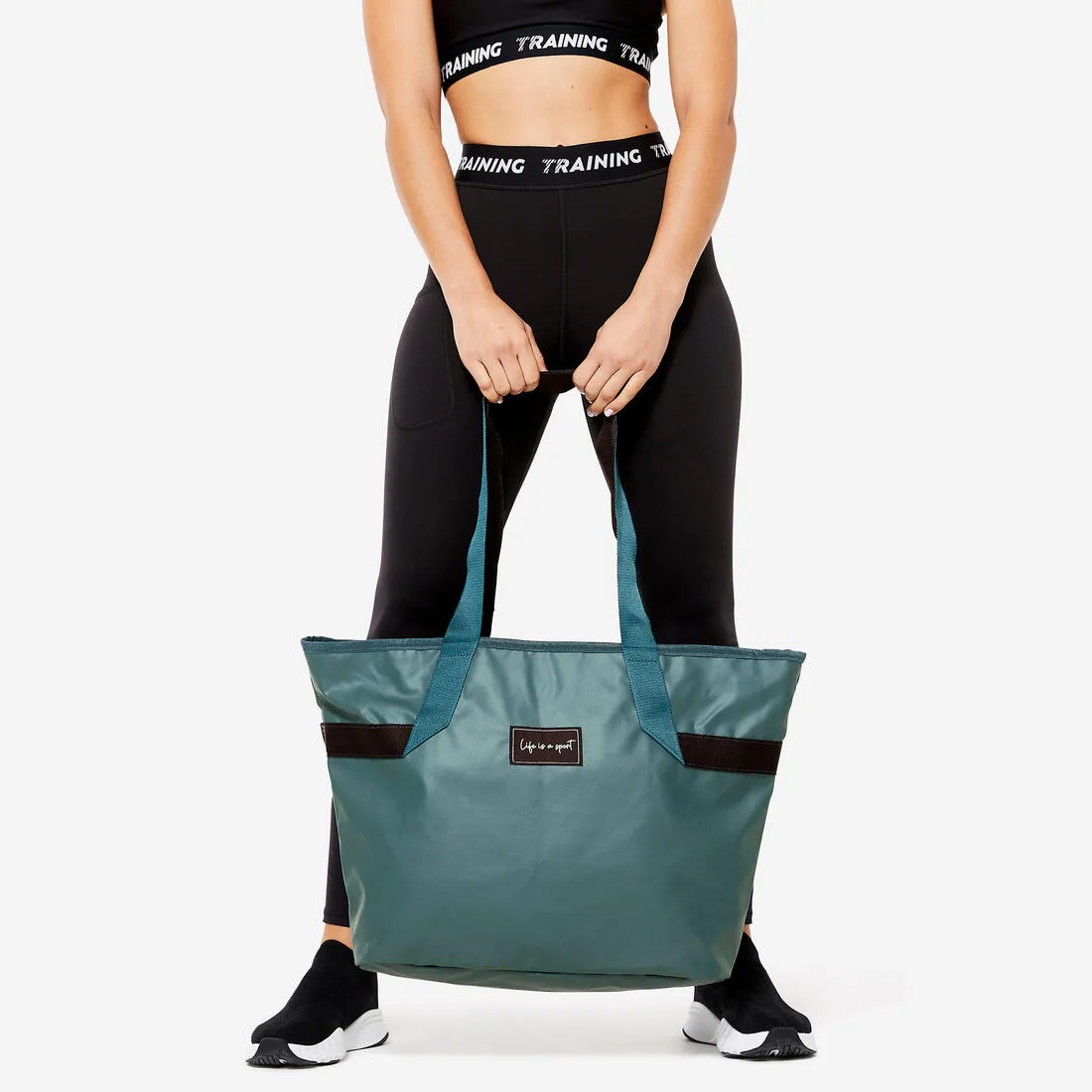 Sac cabas avec poches 25L femme - bleu marine