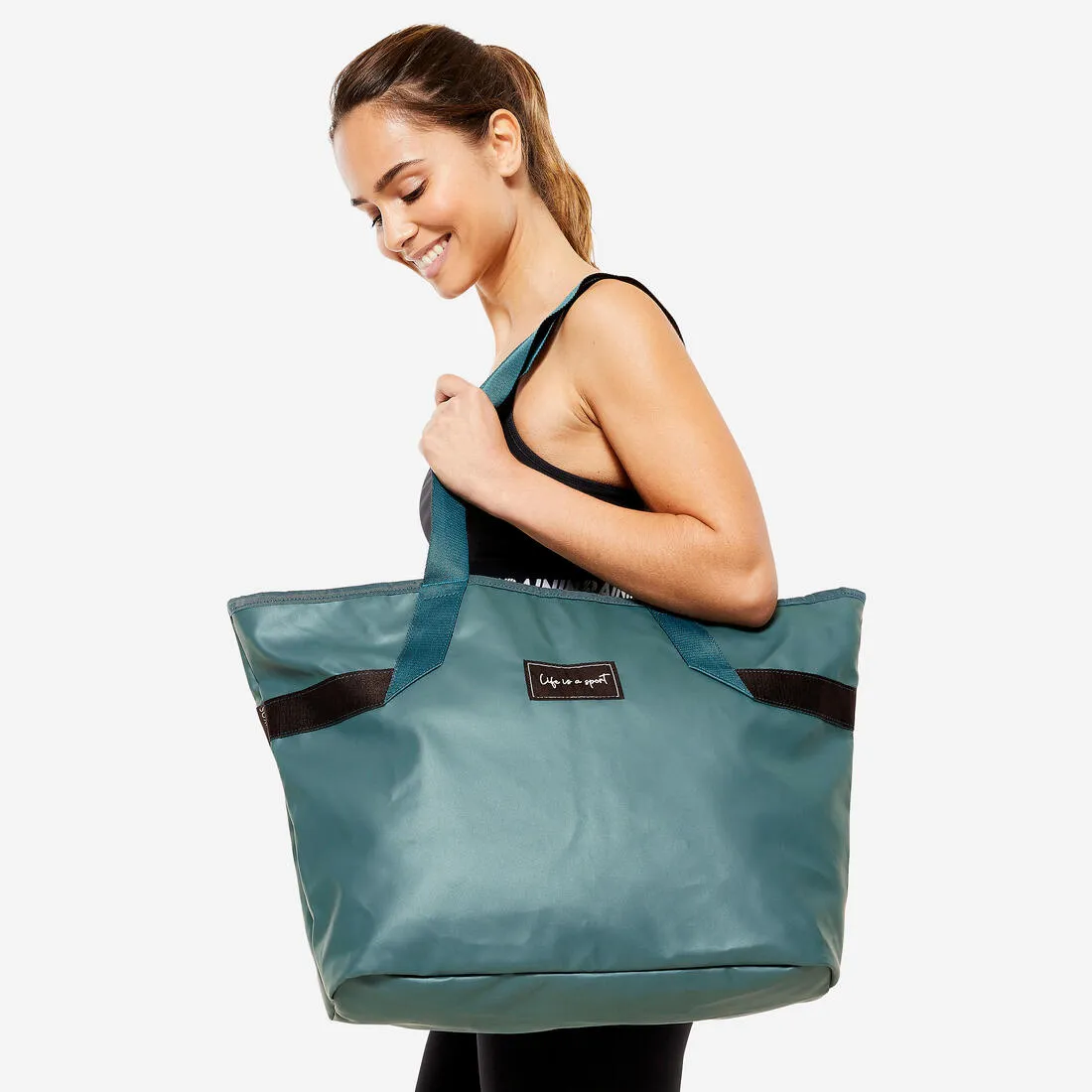 Sac cabas avec poches 25L femme - bleu marine