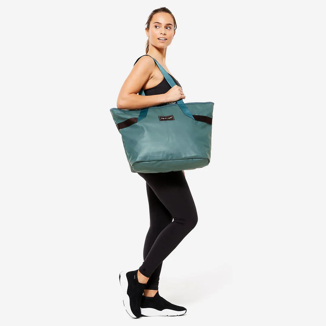 Sac cabas avec poches 25L femme - bleu marine