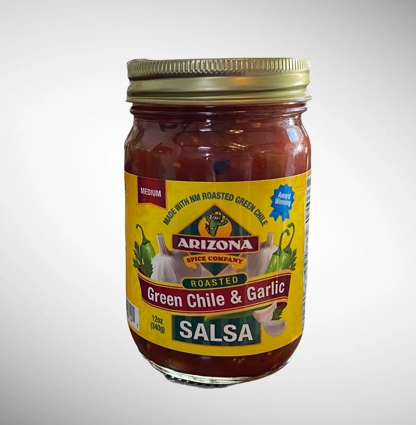 Salsa - Green Chili & Garlic - Medium Heat 12oz