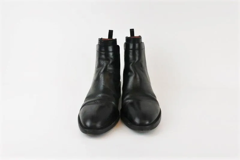 Sartore Chelsea Boots Black Leather Size 37.5 Ankle Boots