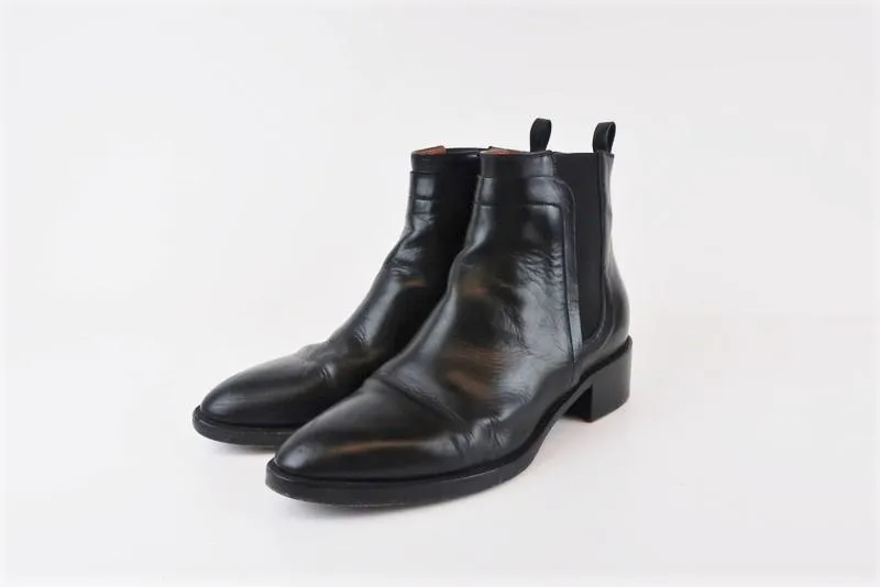 Sartore Chelsea Boots Black Leather Size 37.5 Ankle Boots