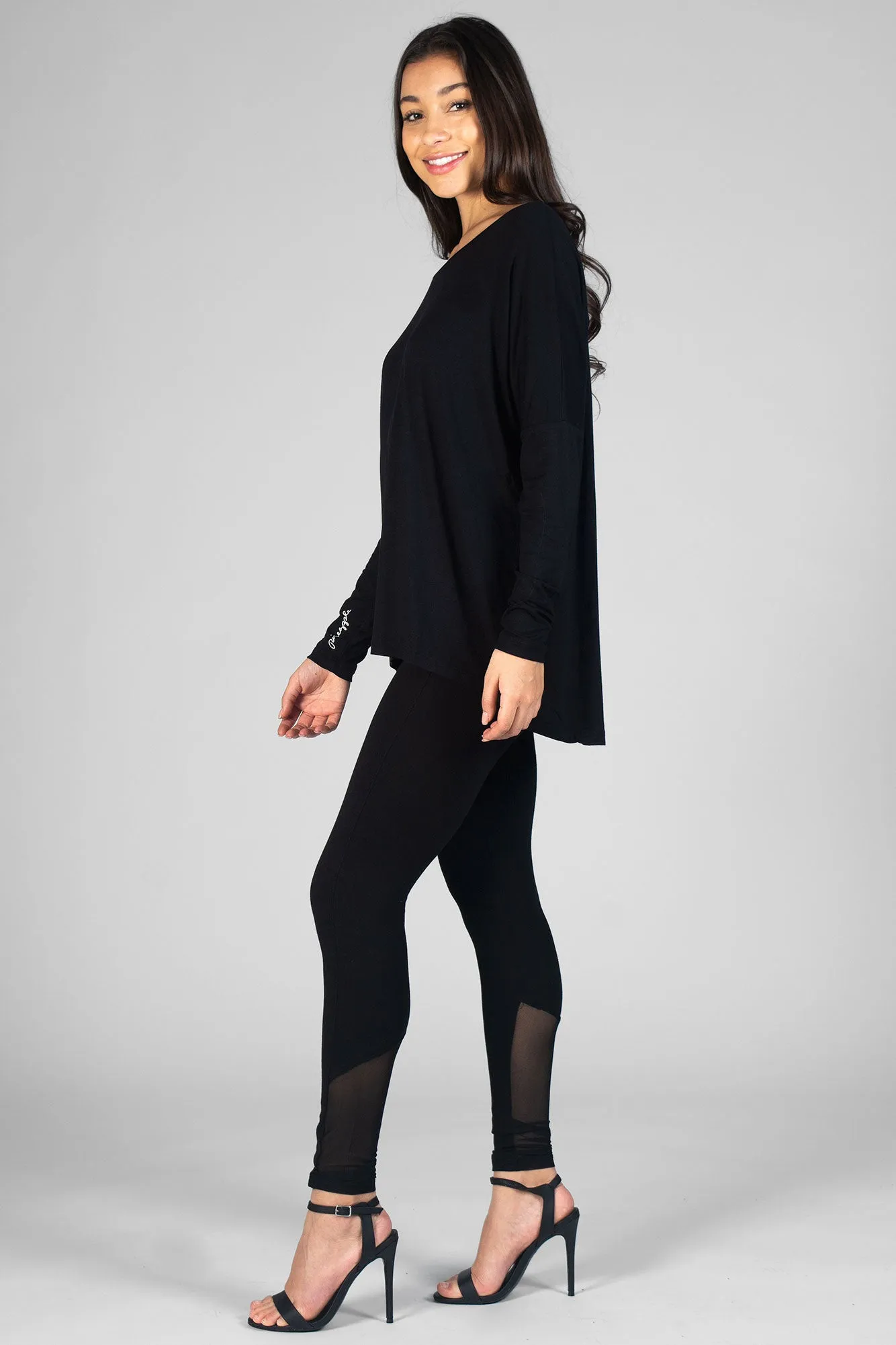 Script Long Sleeve Top