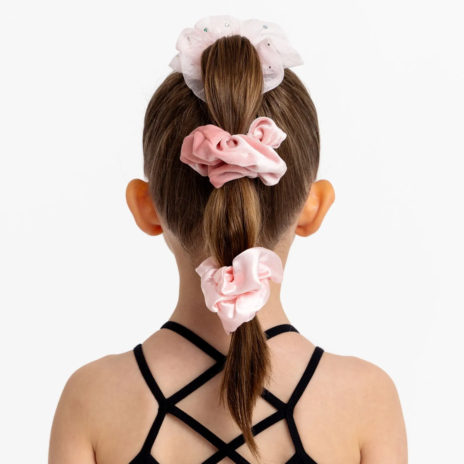 Scrunchie Trio in Ballet Pink