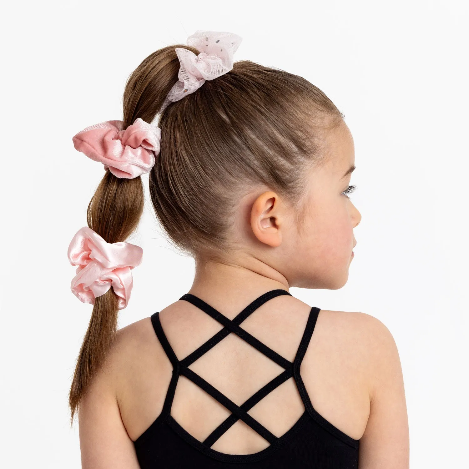 Scrunchie Trio in Ballet Pink