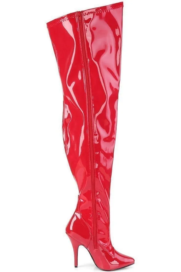 SEDUCE-3000WC Wide Calf Boot | Red Patent