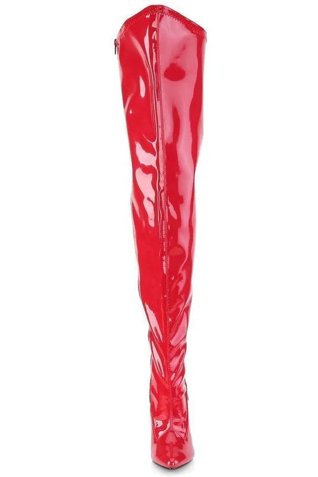 SEDUCE-3000WC Wide Calf Boot | Red Patent