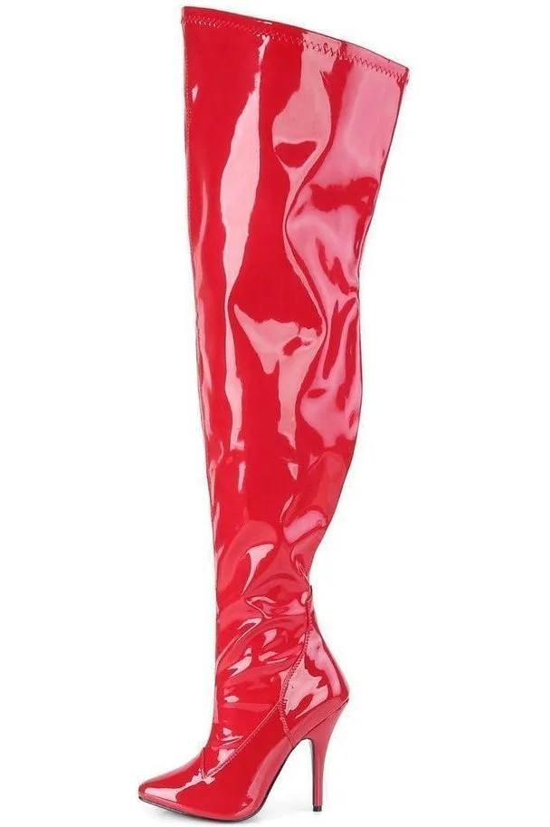 SEDUCE-3000WC Wide Calf Boot | Red Patent