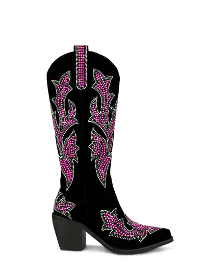 Sequin Floral Western Cowboy Boots