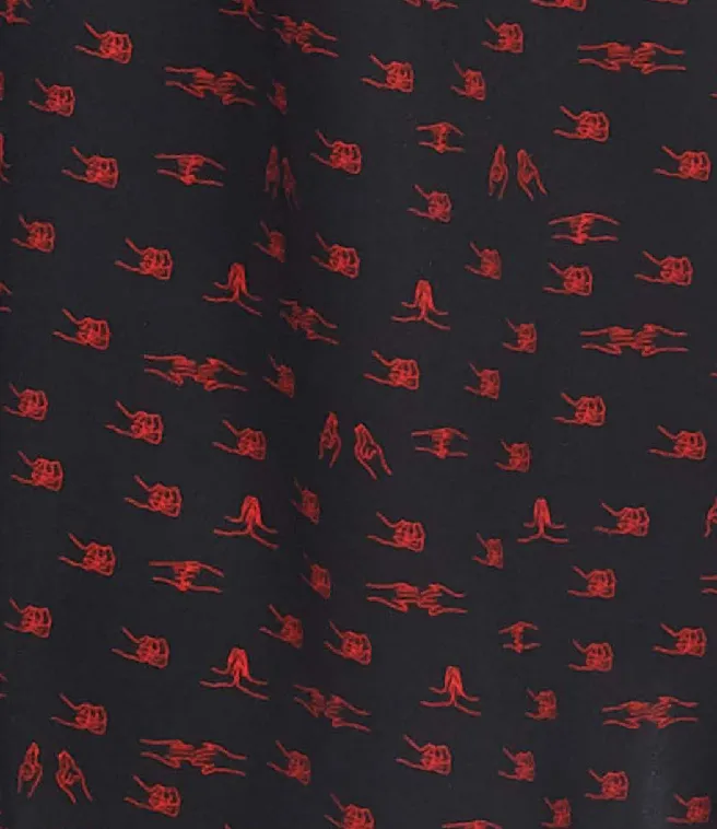 Silk Holding Hands Print Dress