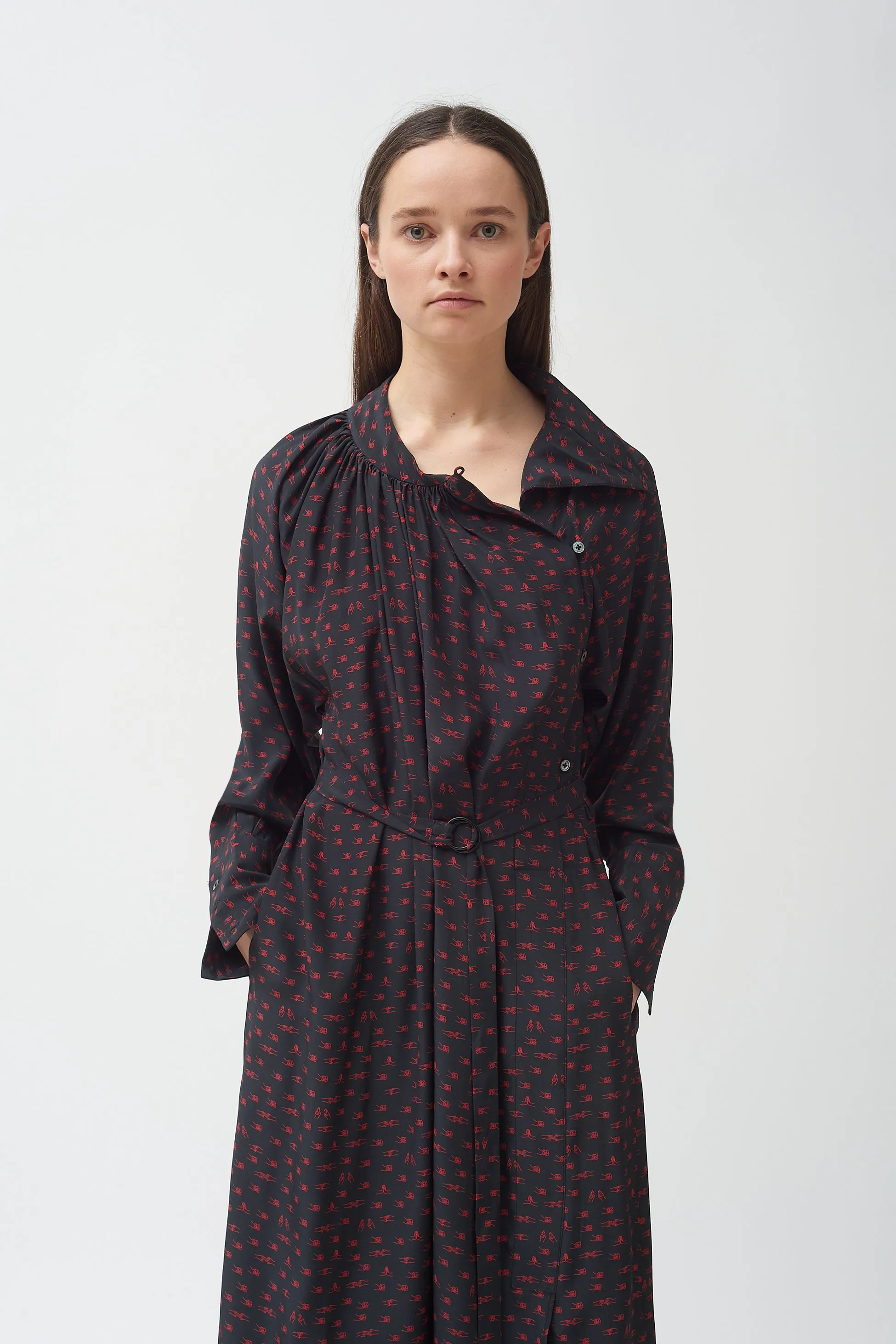 Silk Holding Hands Print Dress