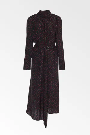 Silk Holding Hands Print Dress