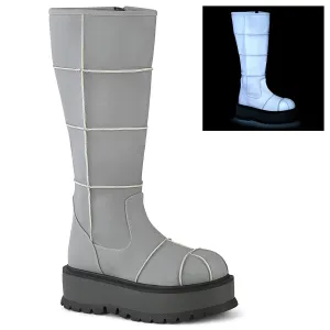 SLACKER-230  Grey Reflective Vegan Leather