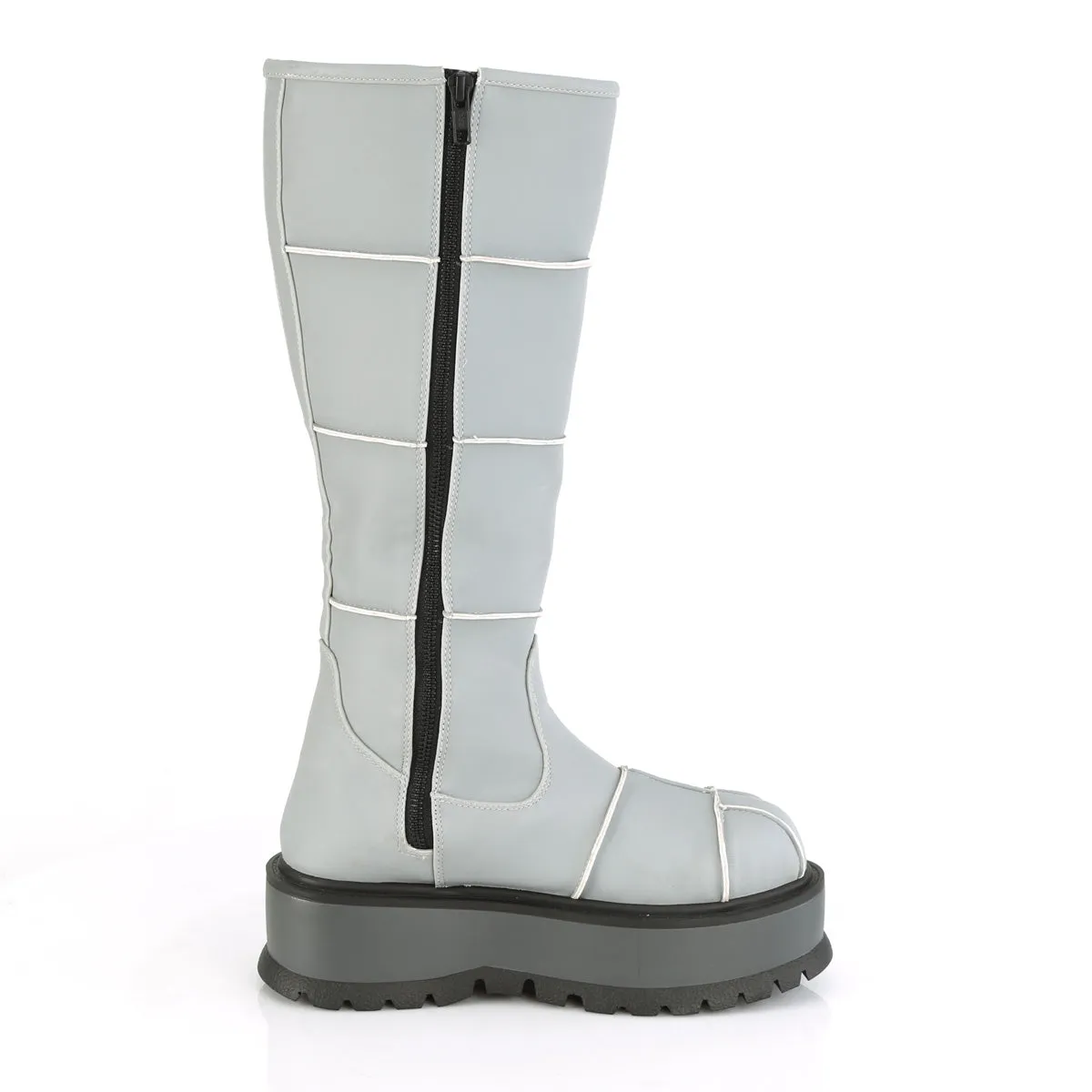SLACKER-230  Grey Reflective Vegan Leather