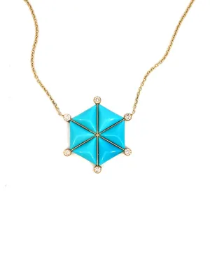Sleeping Beauty Turquoise & Diamond Wheel
