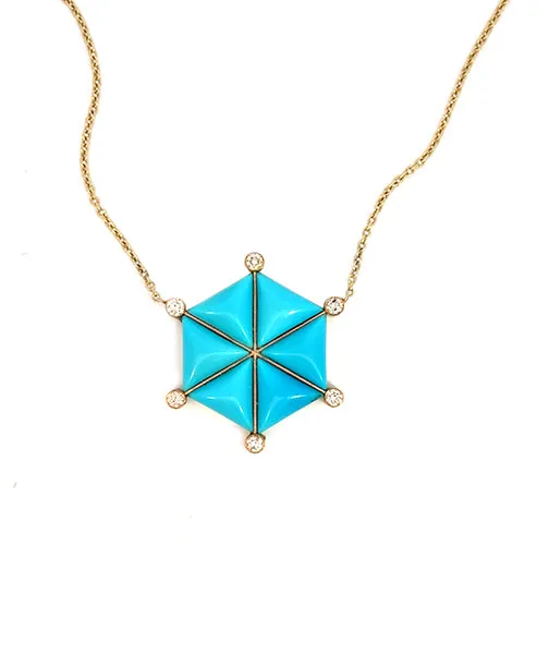 Sleeping Beauty Turquoise & Diamond Wheel