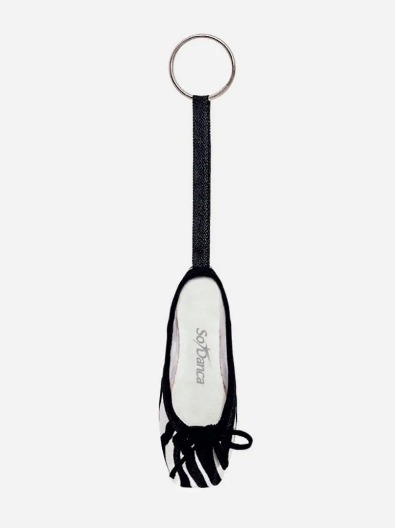 So Danca Satin Assorted Print Mini Pointe Shoe Keyrings