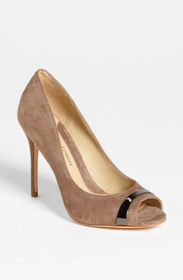 So Sophisticated Peep Toe Suede Pumps