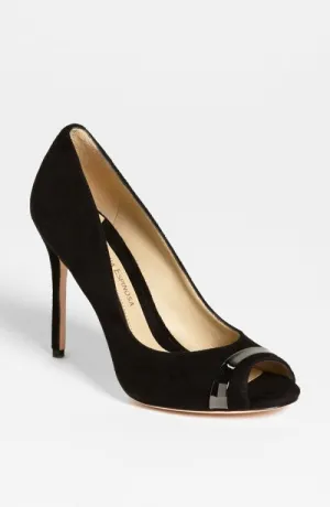 So Sophisticated Peep Toe Suede Pumps