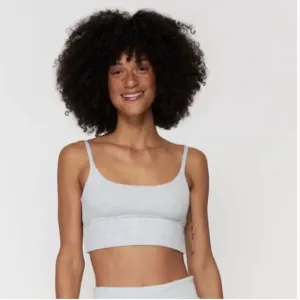 Spiritual Gangster Heather Gray Banded Long Line Ballet Bra Size Extra Large NWT