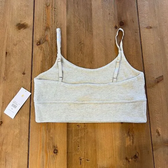 Spiritual Gangster Heather Gray Banded Long Line Ballet Bra Size Extra Large NWT