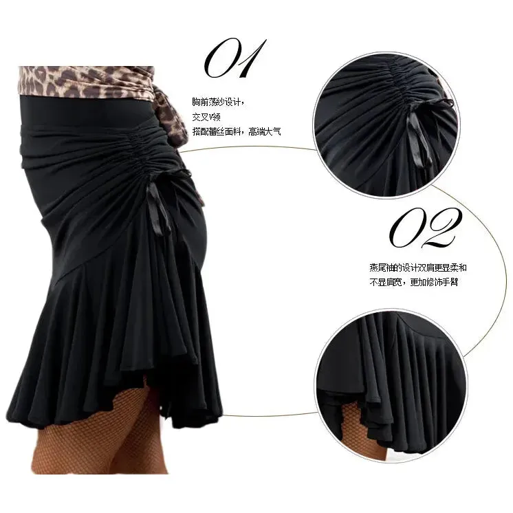 Square dance dance skirt black body skirt skirt pull rope safety pants Latin dance skirt