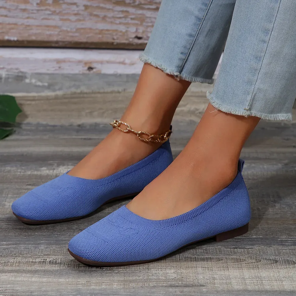 Square Toe Flat Slip-Ons