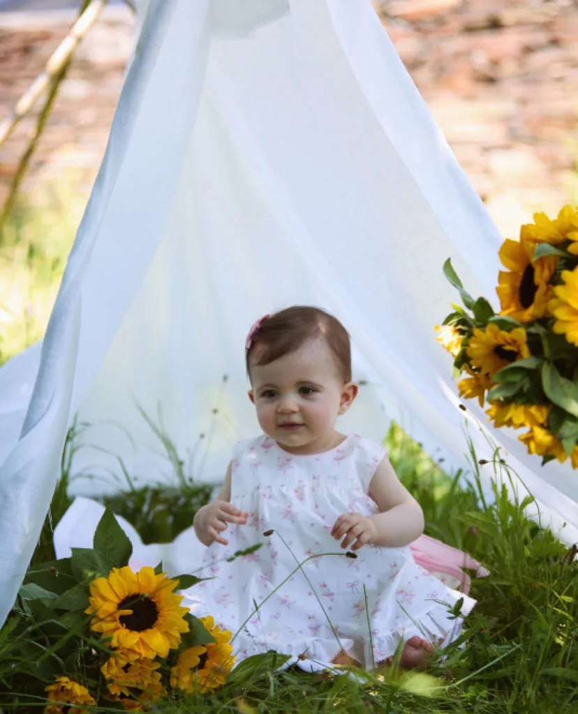 SS25 Deolinda - Pink Ballerina Print Dress and Bloomer Set