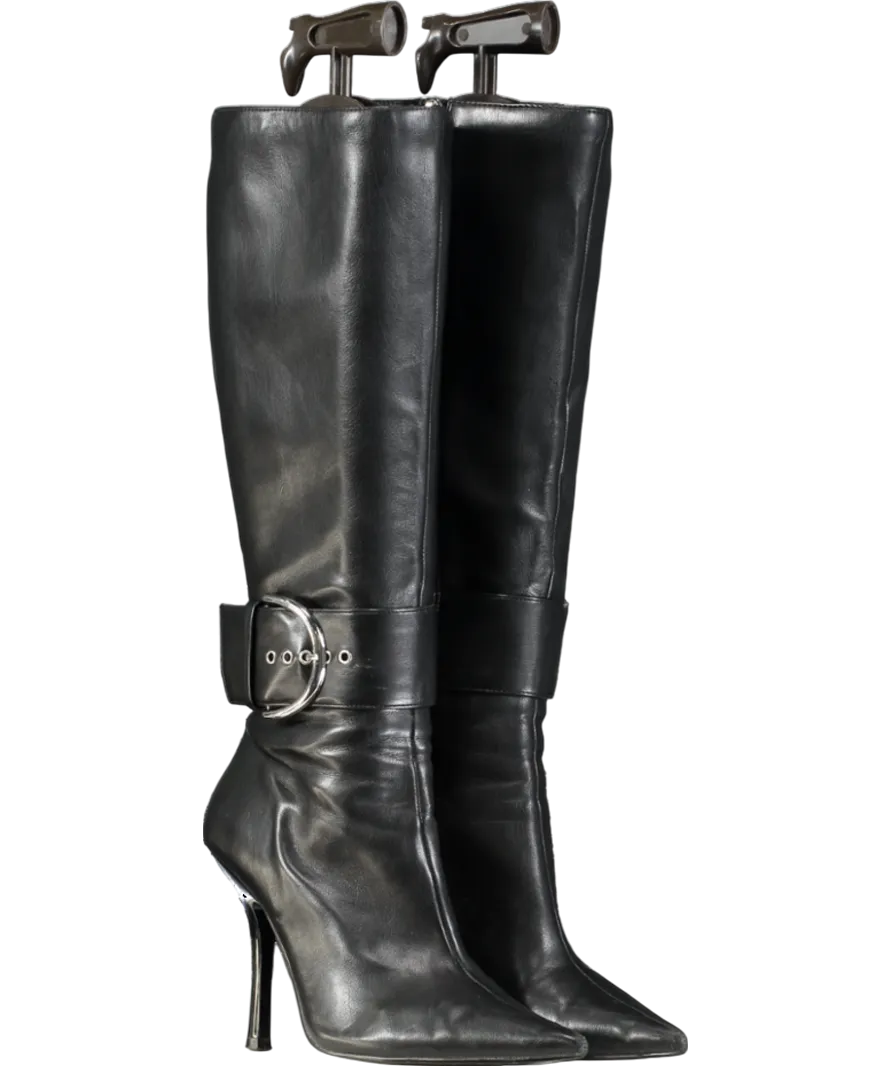 STEVE MADDEN Black Priyanka Knee Heeled Boots UK 6 EU 39 👠
