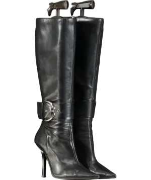 STEVE MADDEN Black Priyanka Knee Heeled Boots UK 6 EU 39 👠