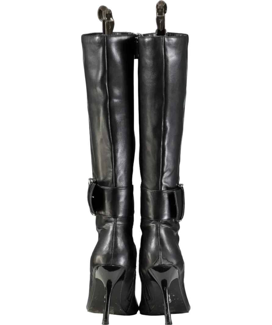 STEVE MADDEN Black Priyanka Knee Heeled Boots UK 6 EU 39 👠