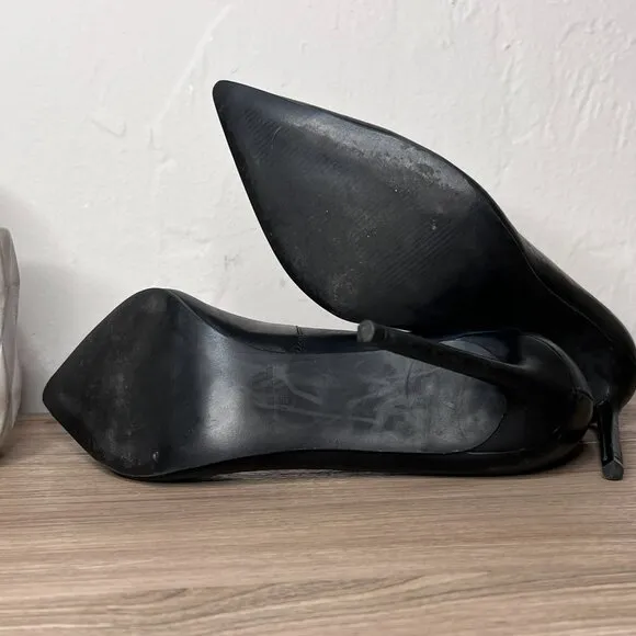 STEVE MADDEN Vala Black Leather Heels Pumps 7.5M