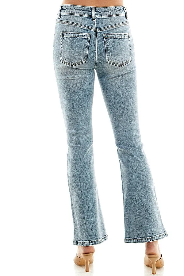 STRETCH FLARE DENIM PANTS