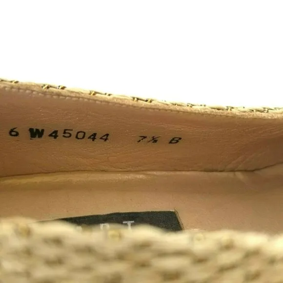 Stuart Weitzman Size 7.5 B Beige Gold Block Heel