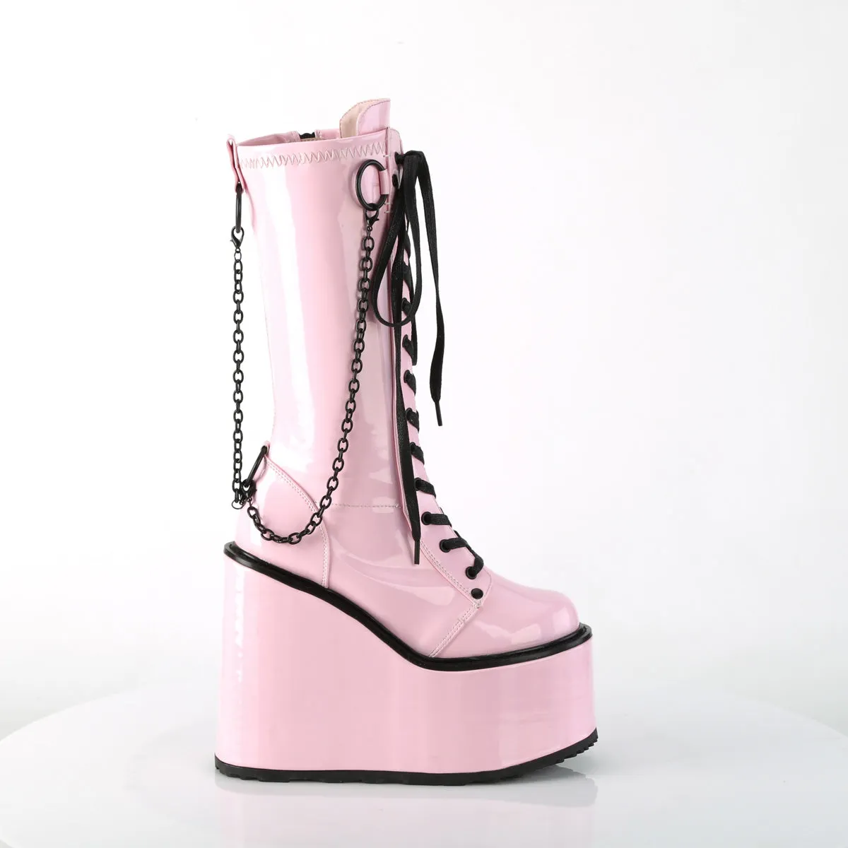 SWING-150  Baby Pink Holographic Stretch Patent