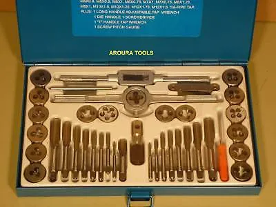 TAP & DIE SET 40 PC ( METRIC ) ALLOY TOOL STEEL - NEW.