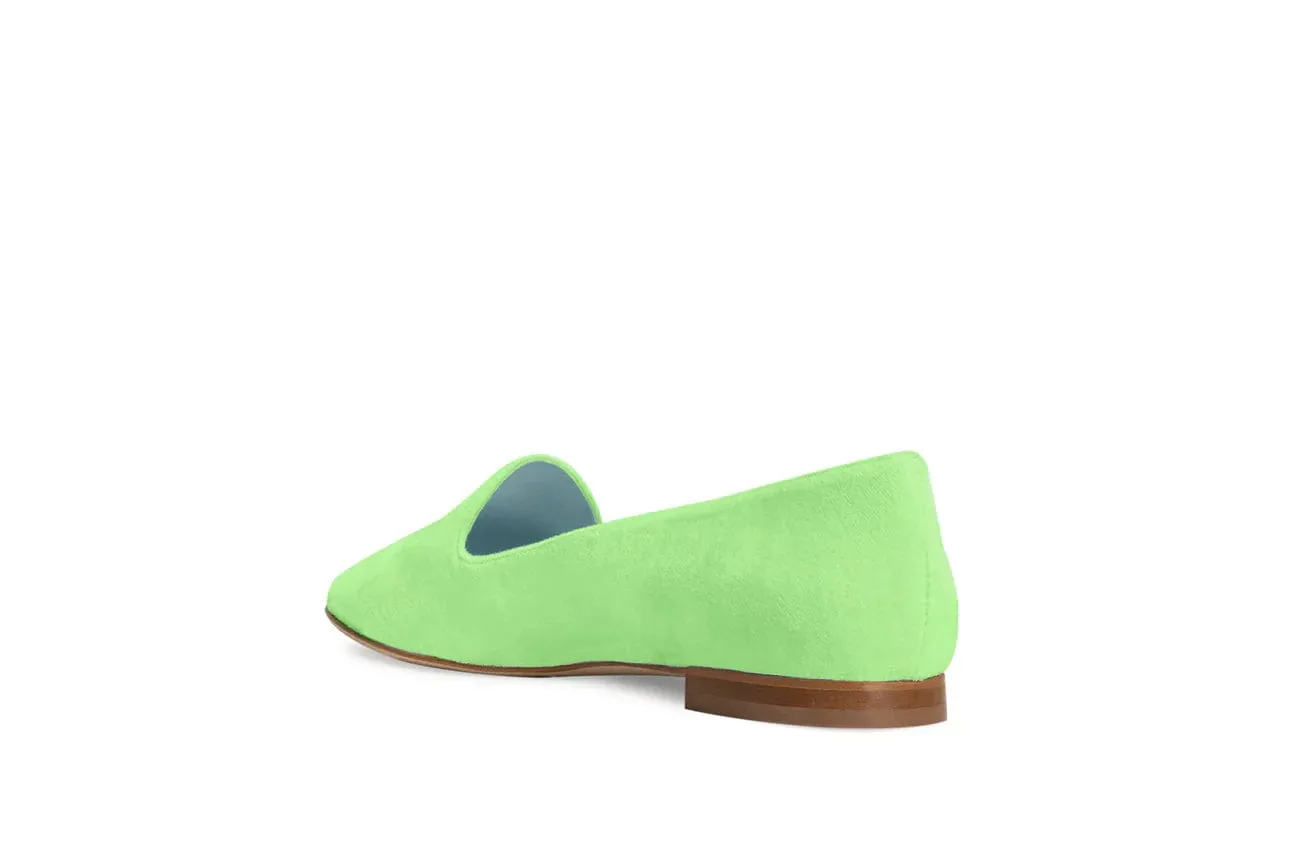 Tara Vegan Velvet Slipper Pumps | Green