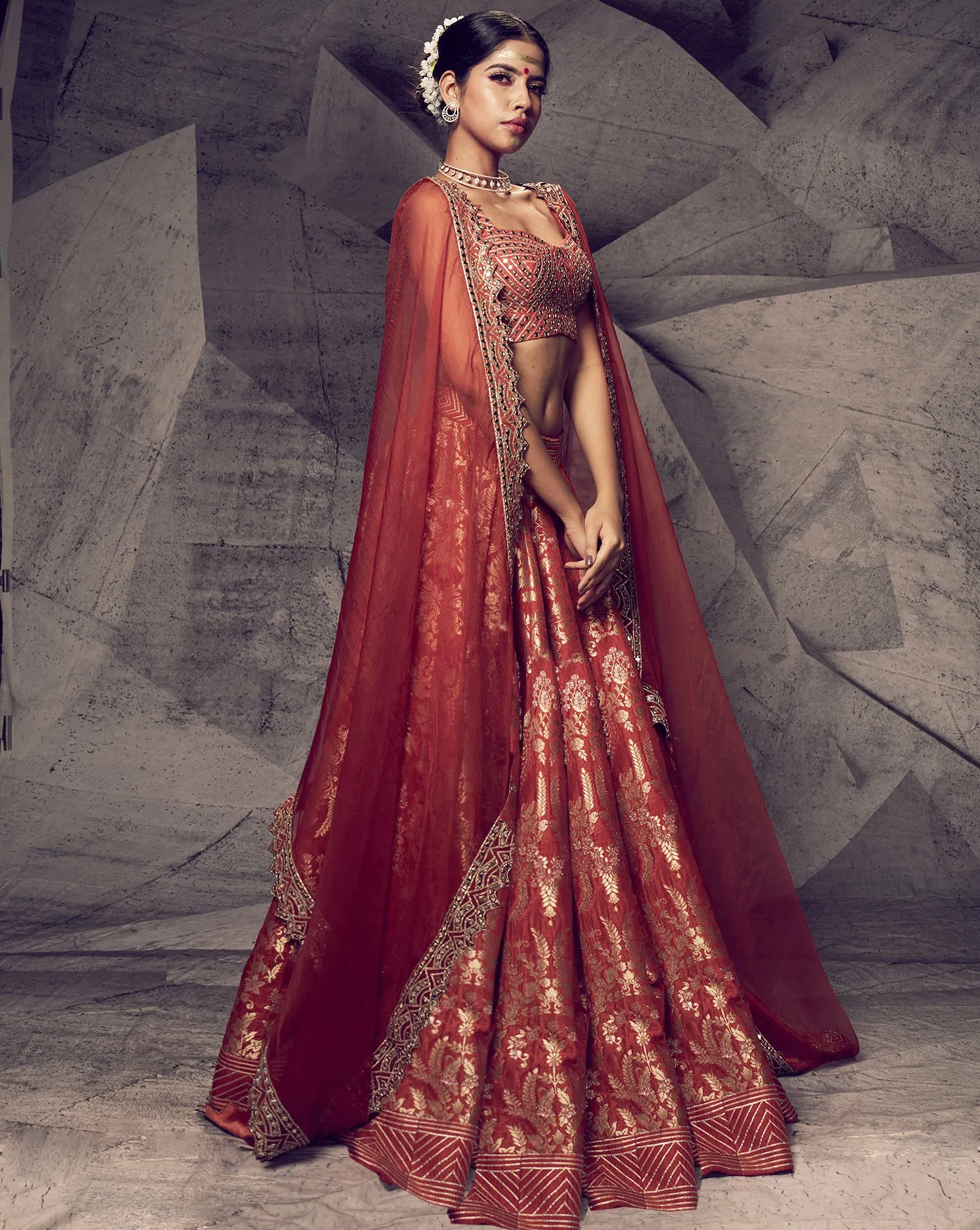 The Anant Rust Lehenga