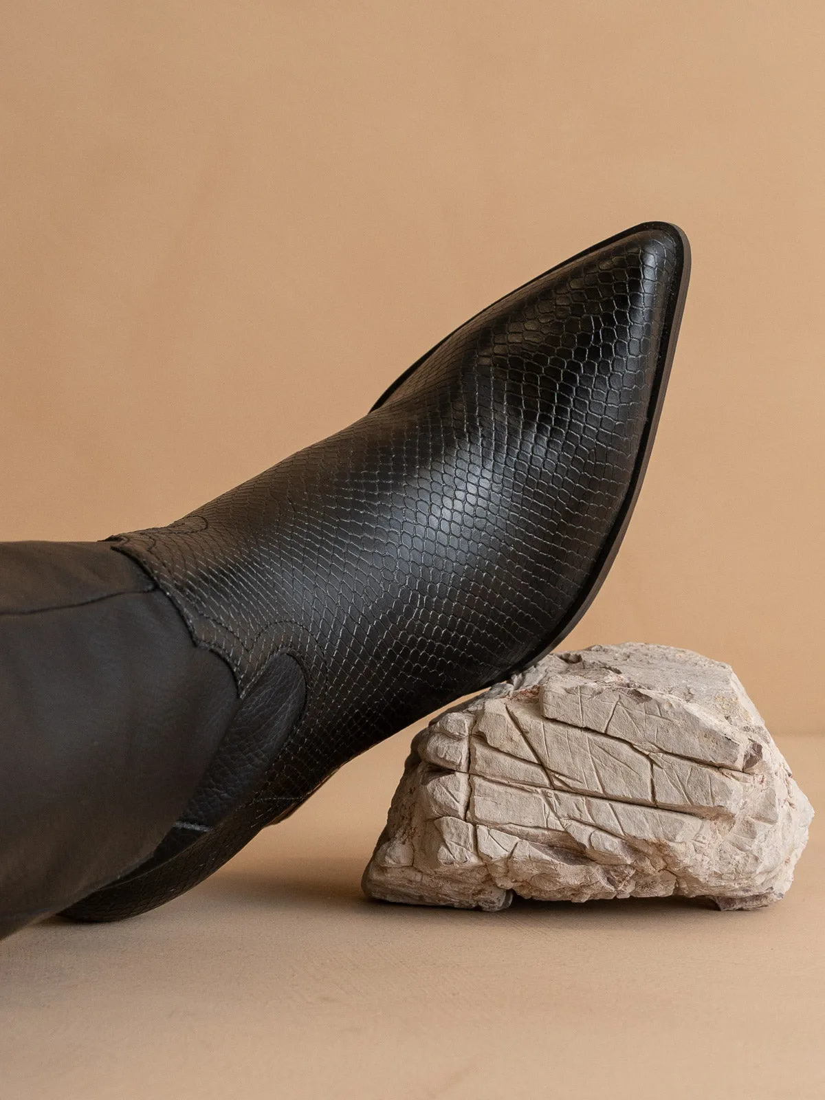 The Barcelona | Black Knee High Western Boot